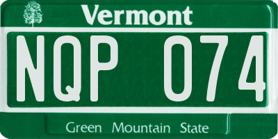 VT license plate NQP074