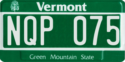 VT license plate NQP075