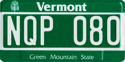 VT license plate NQP080