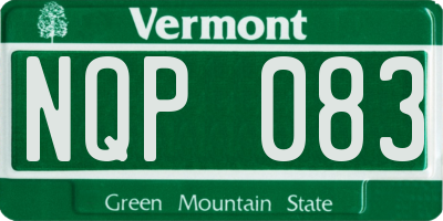 VT license plate NQP083