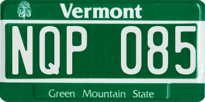 VT license plate NQP085
