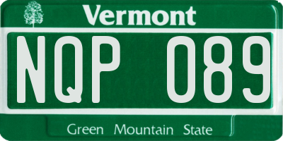 VT license plate NQP089
