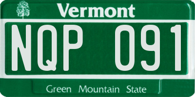 VT license plate NQP091