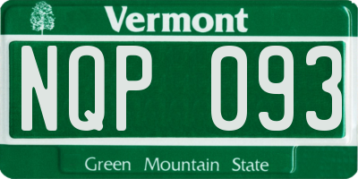 VT license plate NQP093