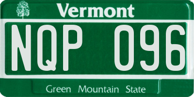 VT license plate NQP096