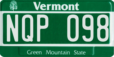 VT license plate NQP098