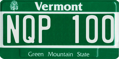 VT license plate NQP100