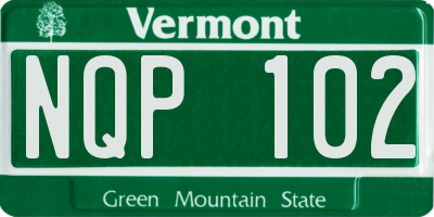 VT license plate NQP102