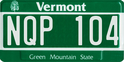 VT license plate NQP104
