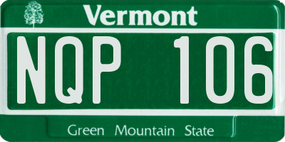 VT license plate NQP106