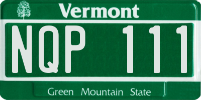 VT license plate NQP111