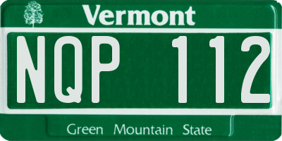 VT license plate NQP112