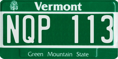 VT license plate NQP113