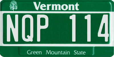 VT license plate NQP114