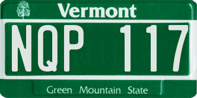 VT license plate NQP117