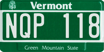 VT license plate NQP118