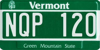 VT license plate NQP120