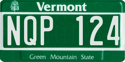 VT license plate NQP124