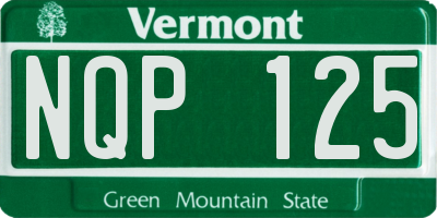 VT license plate NQP125