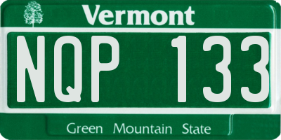 VT license plate NQP133