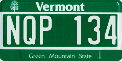 VT license plate NQP134