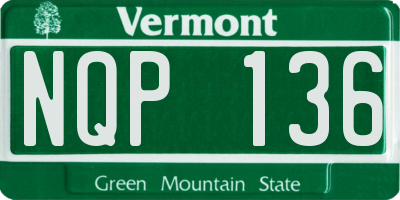 VT license plate NQP136