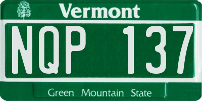 VT license plate NQP137