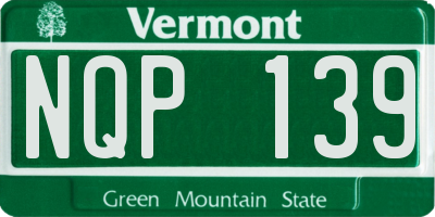 VT license plate NQP139