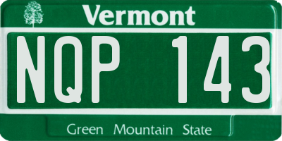 VT license plate NQP143