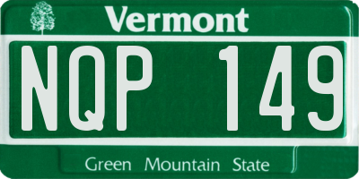 VT license plate NQP149