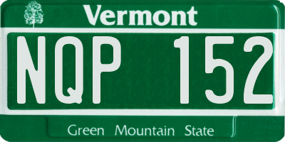 VT license plate NQP152