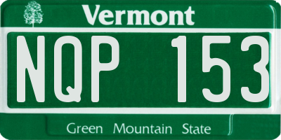VT license plate NQP153