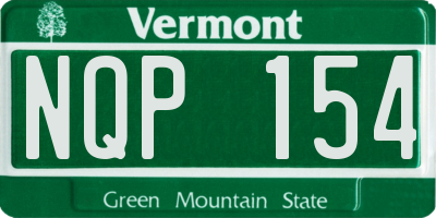 VT license plate NQP154