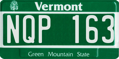 VT license plate NQP163