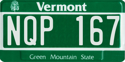 VT license plate NQP167