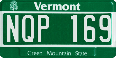 VT license plate NQP169