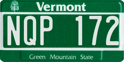 VT license plate NQP172