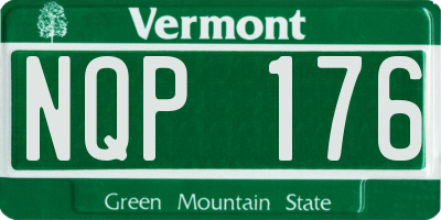 VT license plate NQP176