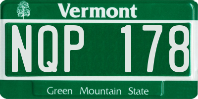 VT license plate NQP178