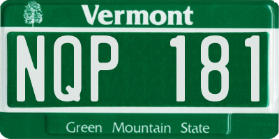 VT license plate NQP181
