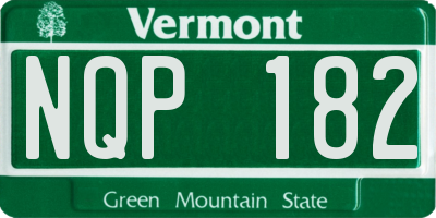 VT license plate NQP182