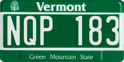 VT license plate NQP183