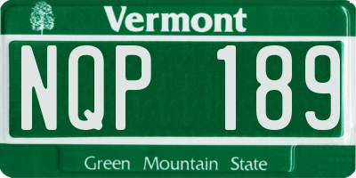 VT license plate NQP189