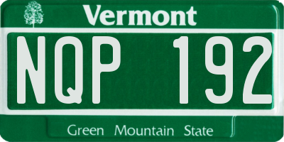 VT license plate NQP192