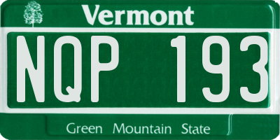 VT license plate NQP193