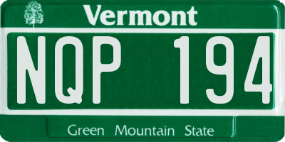 VT license plate NQP194