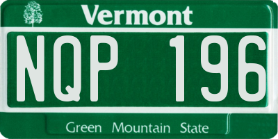 VT license plate NQP196