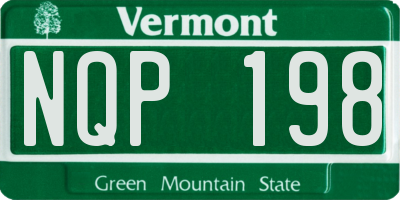VT license plate NQP198