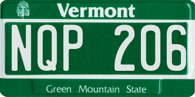 VT license plate NQP206