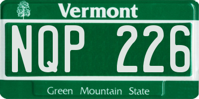 VT license plate NQP226